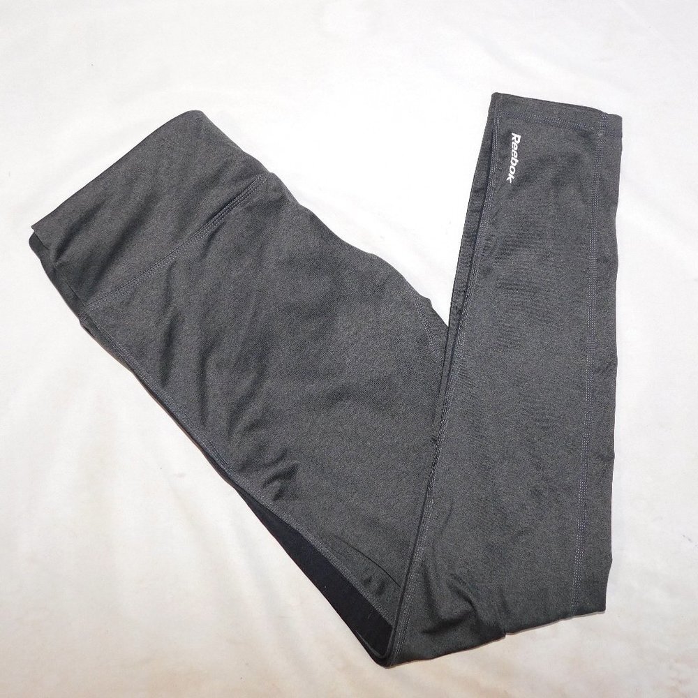 Reebok Gray with Black Activewear Workout Leggings Womens M